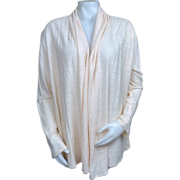 Brochu Walker Cardigan Beige Silk Open Front Size Small - Picture 1 of 4